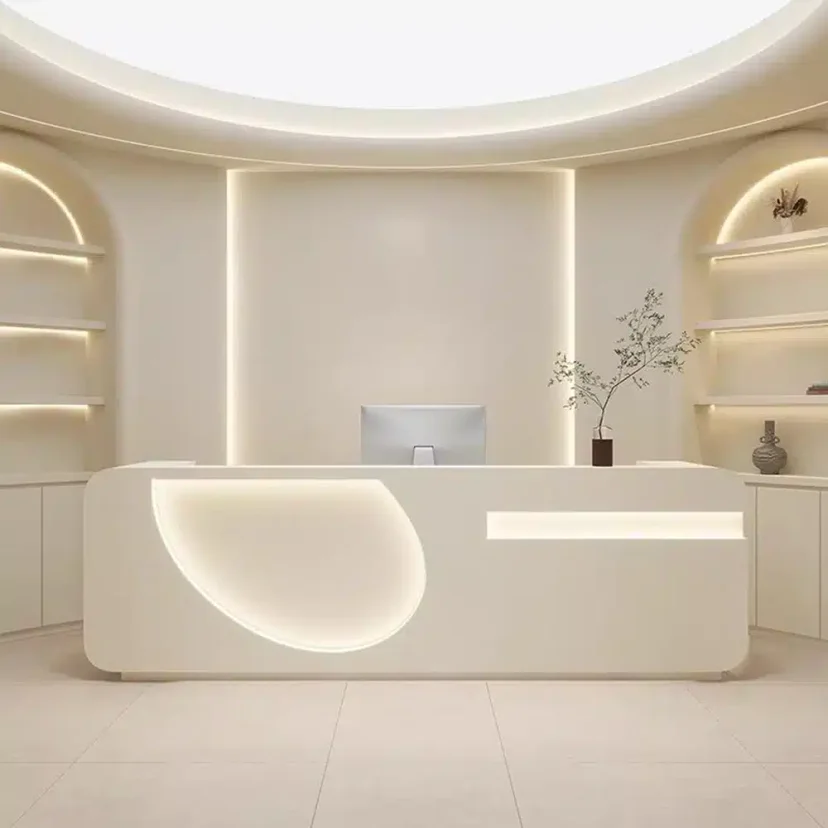 Lobby Curved LED Reception Counter - Maoters