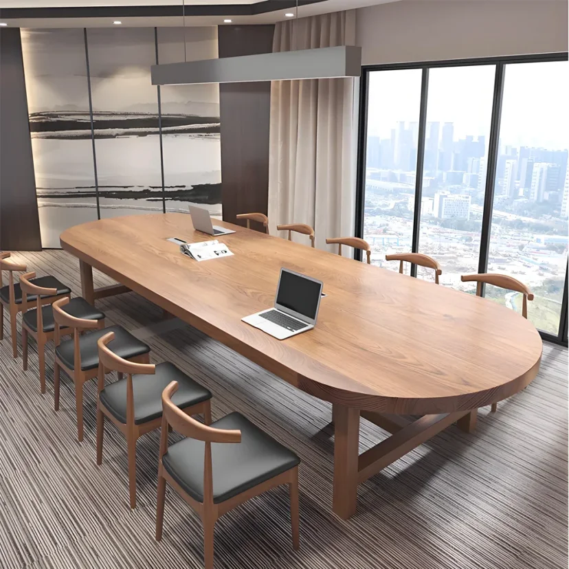 Rounded Rectangle Wood Conference Table - Maoters