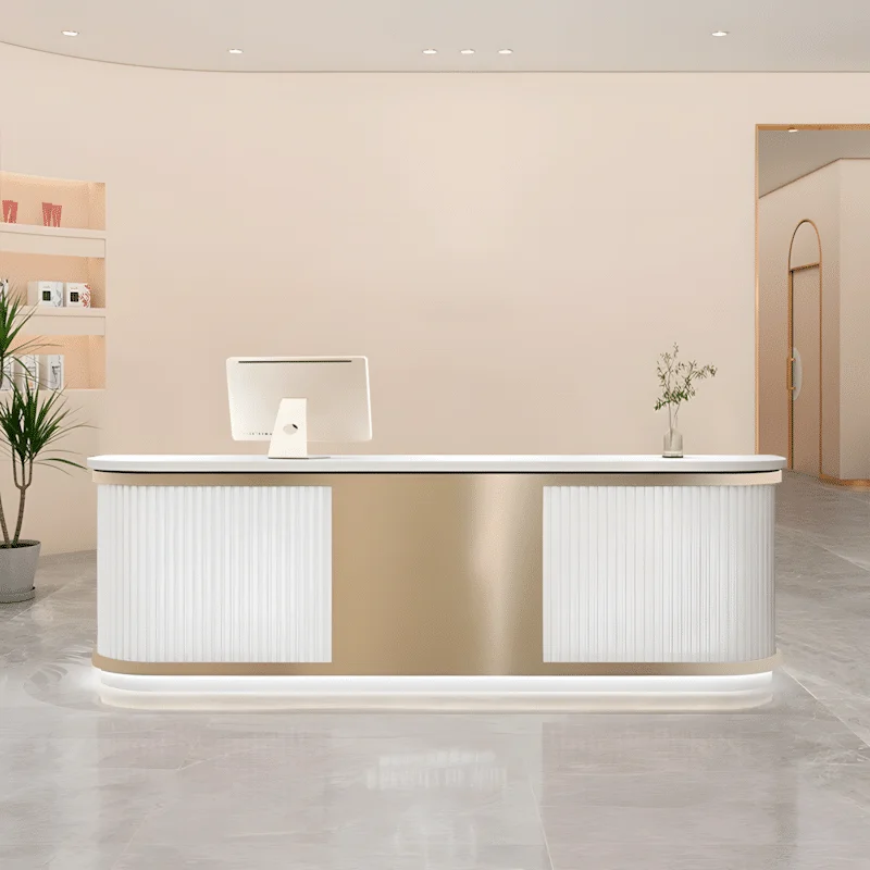 Luxury Salon Curved Reception Desk - Maoters