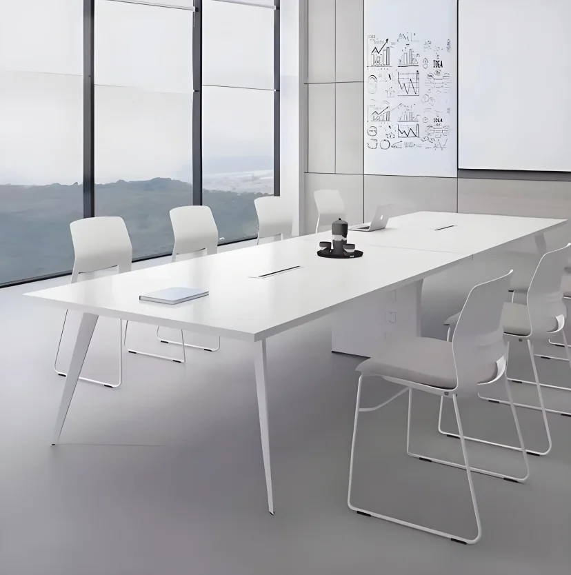 Light Office Simple White Boardroom Table - Maoters