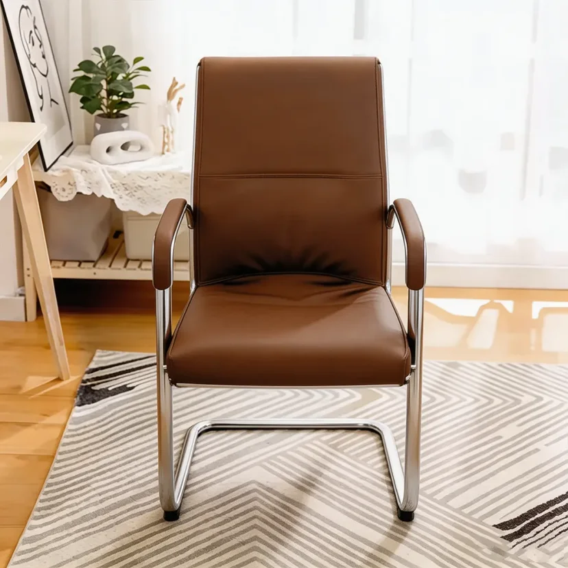 Bowed Leather Office Chair