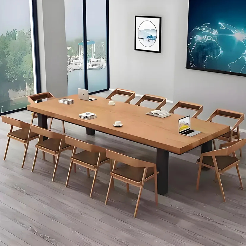Modern Solid Wood Conference Table for Office Meetings - Maoters