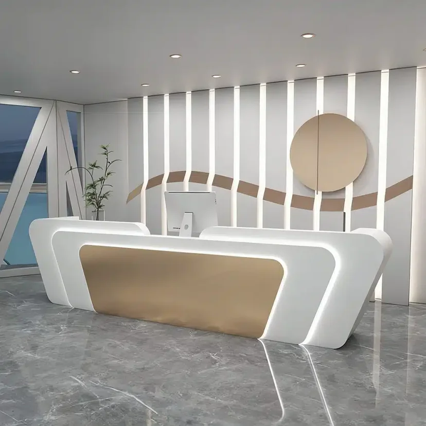 Curved Edge Lobby Reception Desk - Maoters