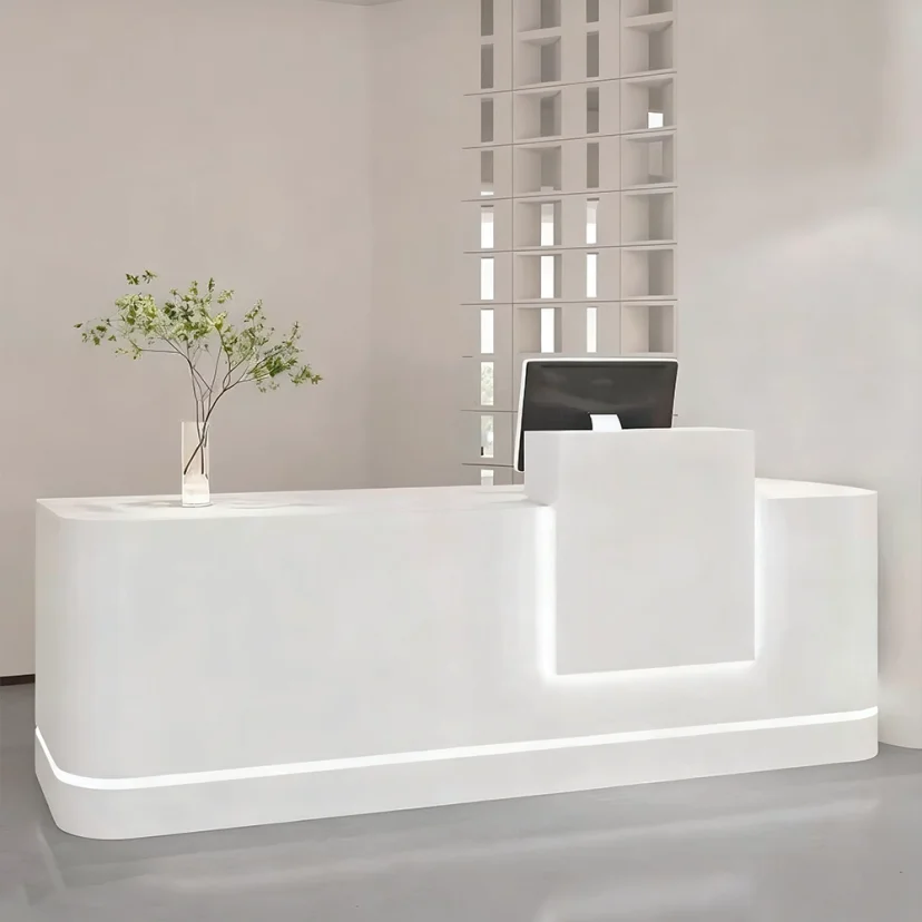 Minimalist Rounded Salon Reception Desk - Maoters