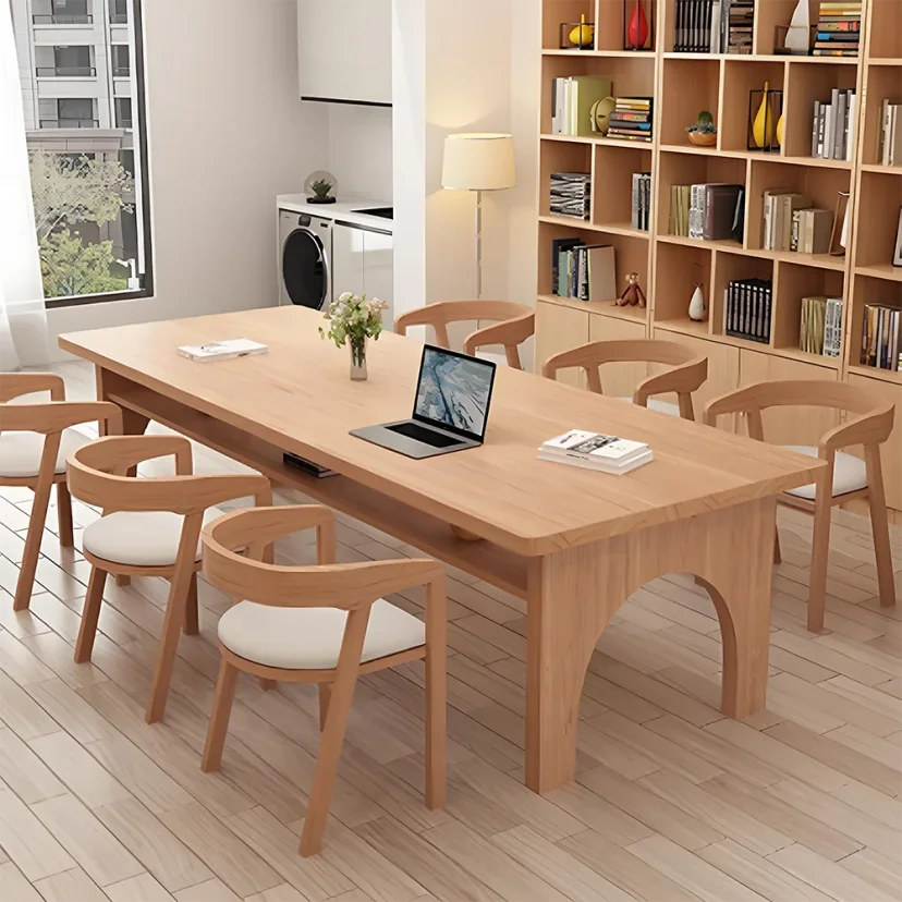Modern Wood Conference Table with Arched Legs - Maoters