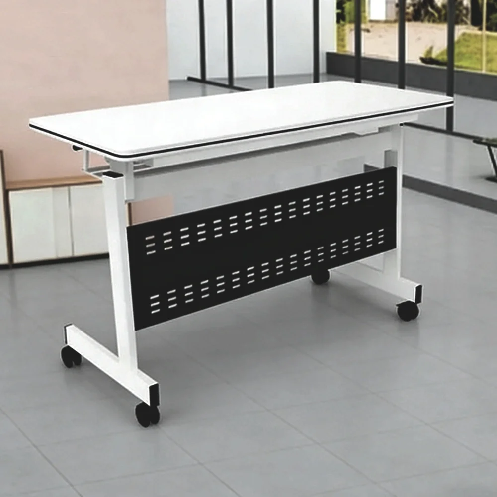 Modern Mobile Folding Training Table with Privacy Panel - Maoters