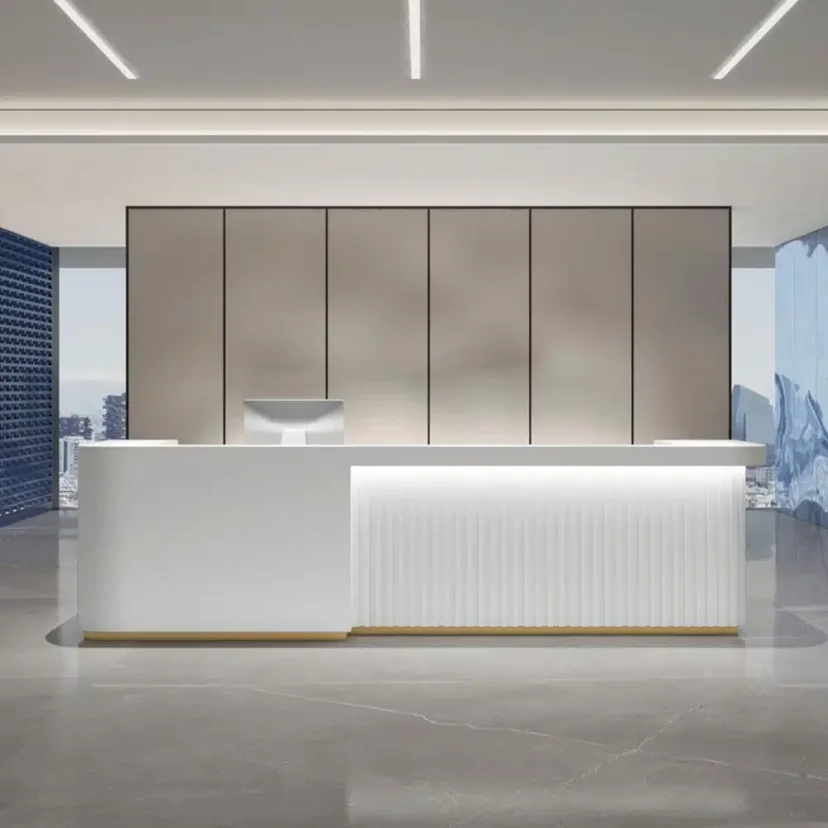 Corporate Lobby Textured Reception Desk - Maoters