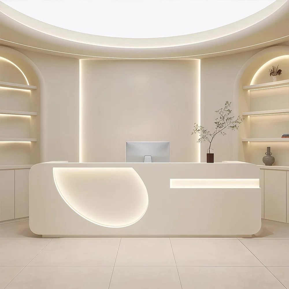 Lobby Curved LED Reception Counter - Maoters