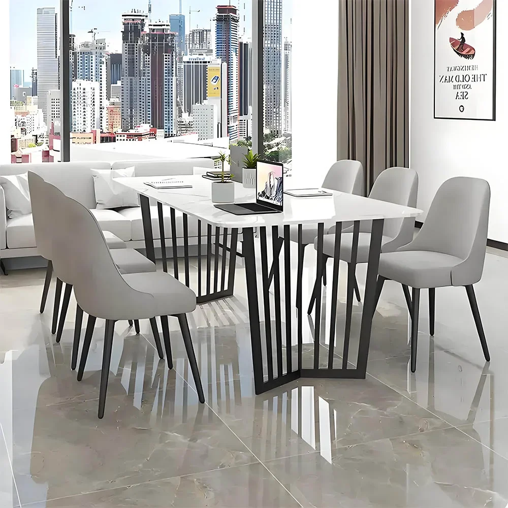 Modern Veined Slab Meeting Table - Maoters