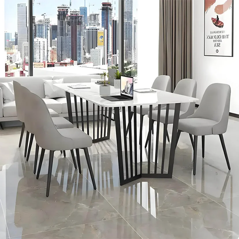 Modern Veined Slab Meeting Table - Maoters