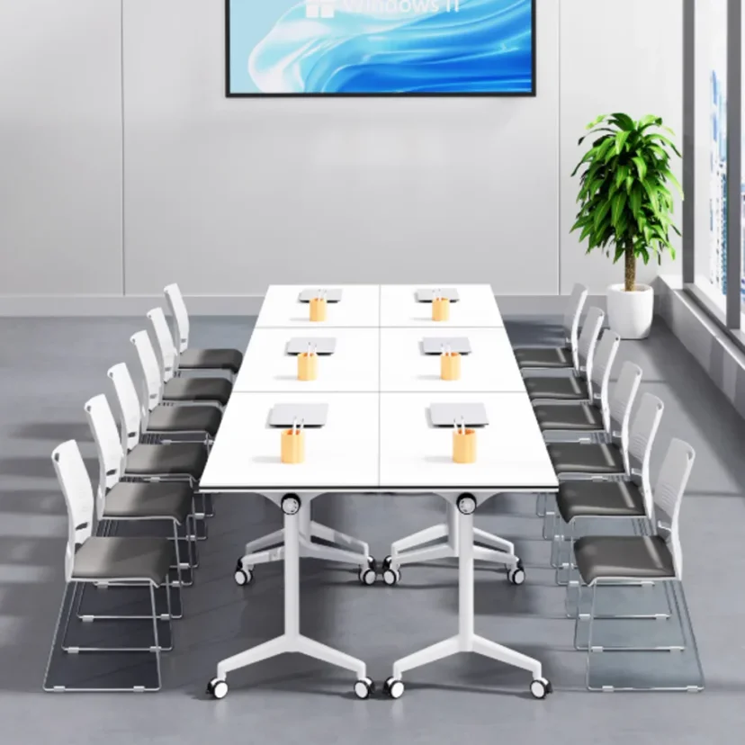 Training Room Modular White Conference Table - Maoters