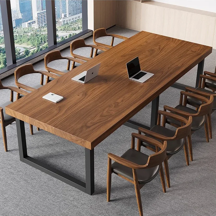 Modern Wood Rectangular Conference Table for Office Meeting Rooms - Maoters