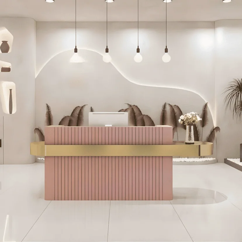 Vertical Slat Beauty Salon Front Desk - Maoters