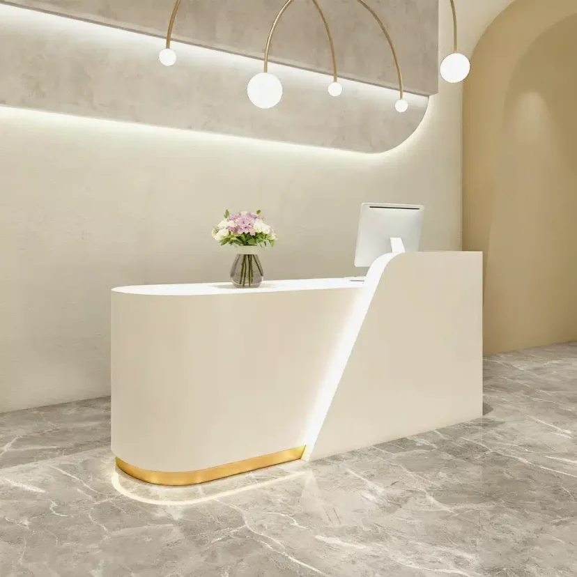 Soft Rounded Modern Reception Counter - Maoters
