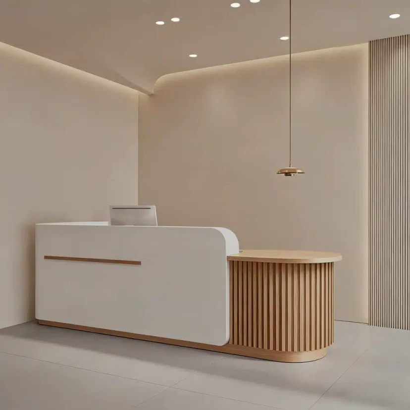 Modern Office Lobby Curved Reception Desk – Maoters