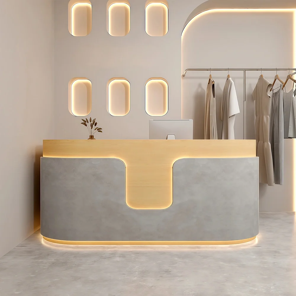 Boutique Curved LED Front Desk - Maoters