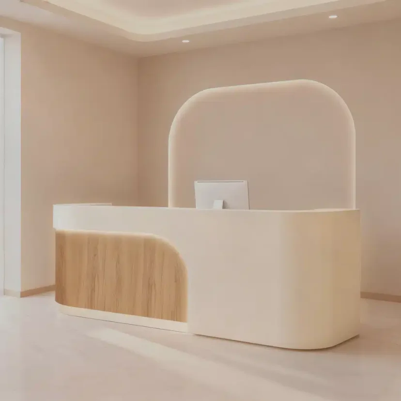 Minimalist Rounded Reception Desk – Maoters