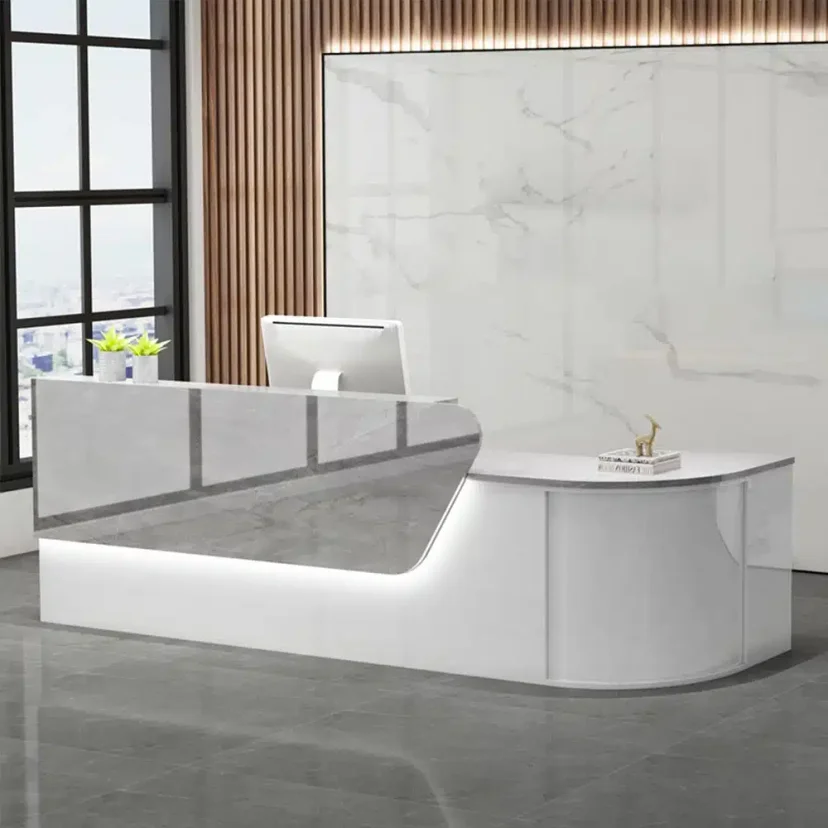 Modern Split Curve Office Front Desk - Maoters