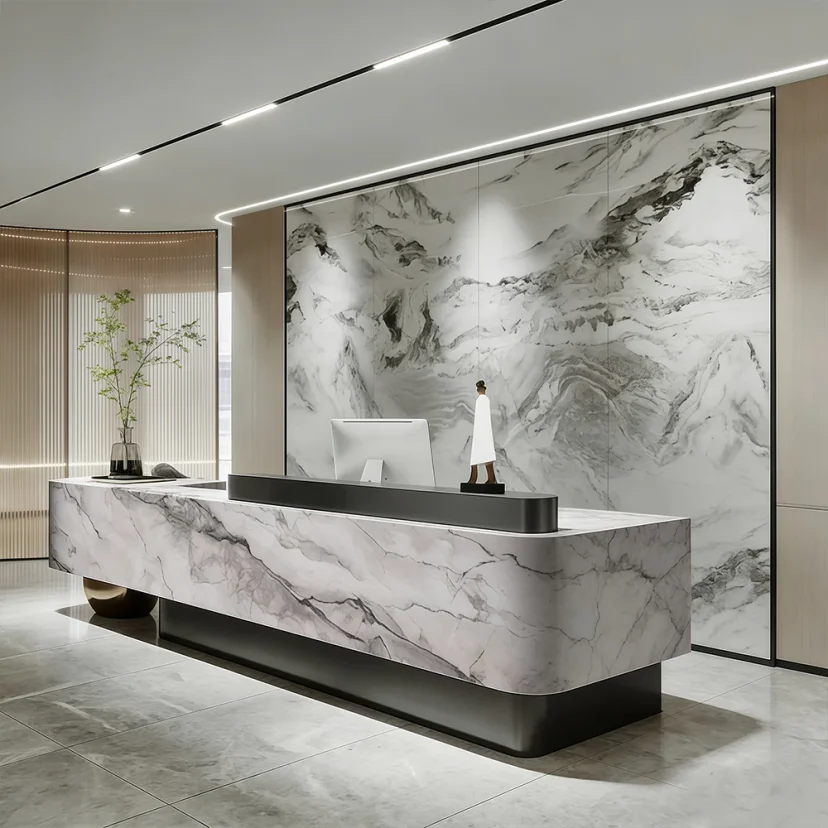 Elegant Contour Business Reception Desk - Maoters