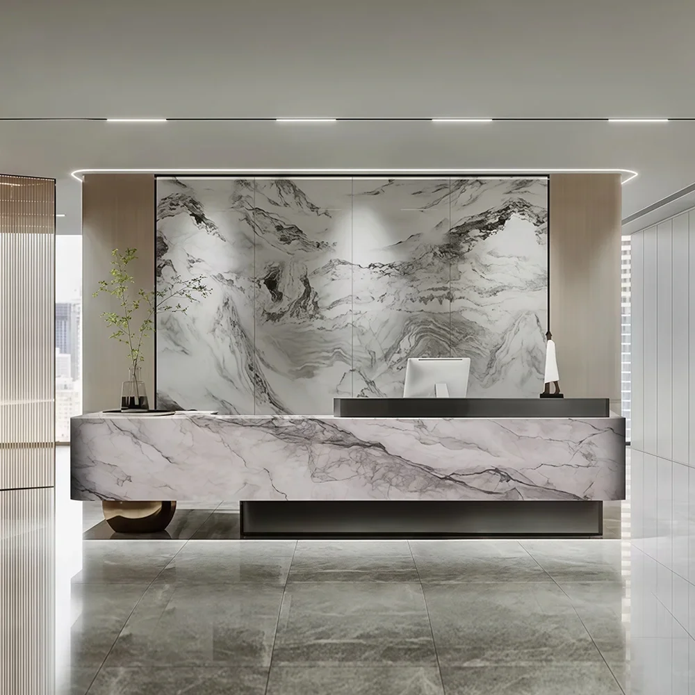 Elegant Contour Business Reception Desk - Maoters