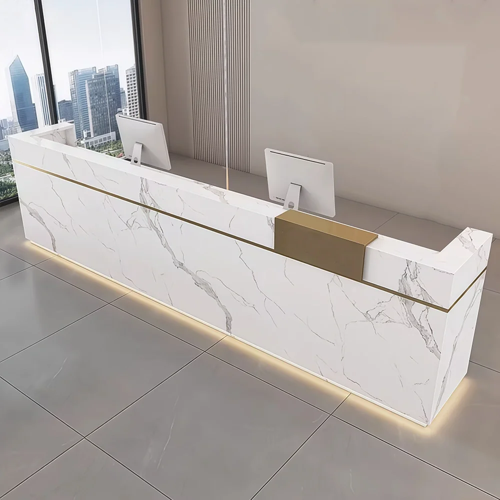 Elegant Linear Office Reception Desk - Maoters