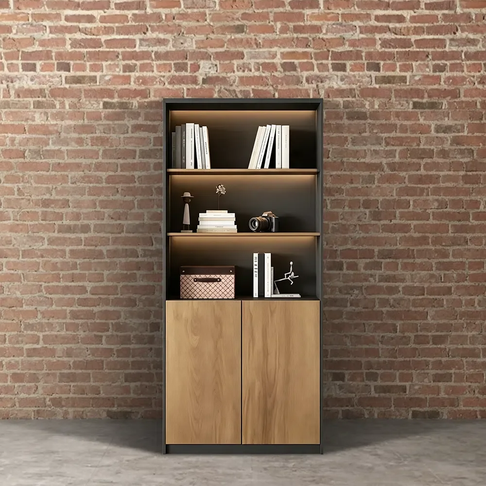 Wooden Office Cabinet with Partition Shelves