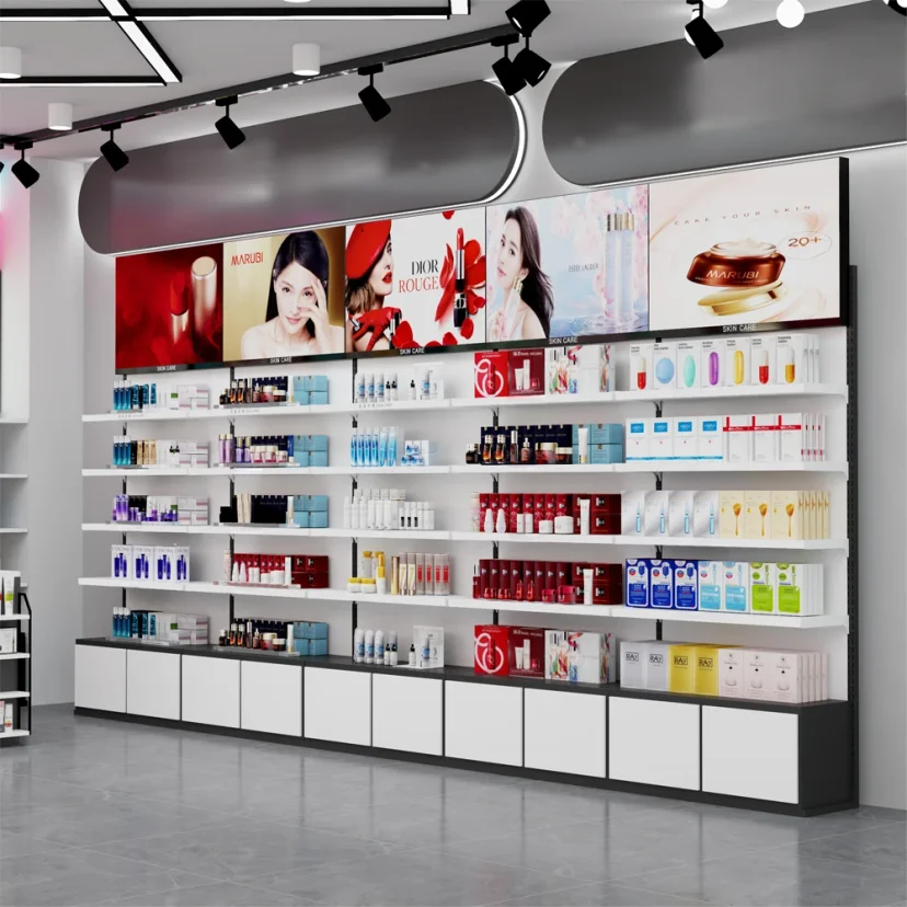 Professional Makeup Display Shelving Units