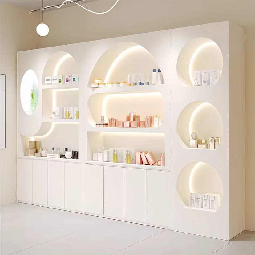 Elegant Cosmetic Showcase with LED Lighting