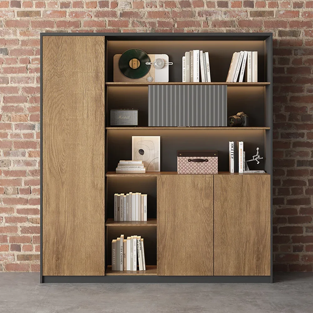 Wooden Office Cabinet with Partition Shelves