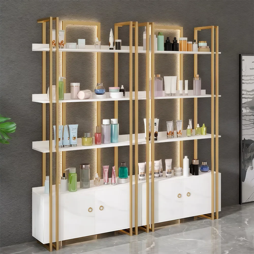 Minimalist Lighted Display Shelf for Beauty Salon