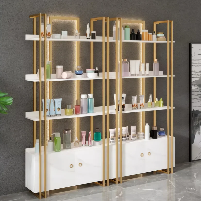 Minimalist Lighted Display Shelf for Beauty Salon