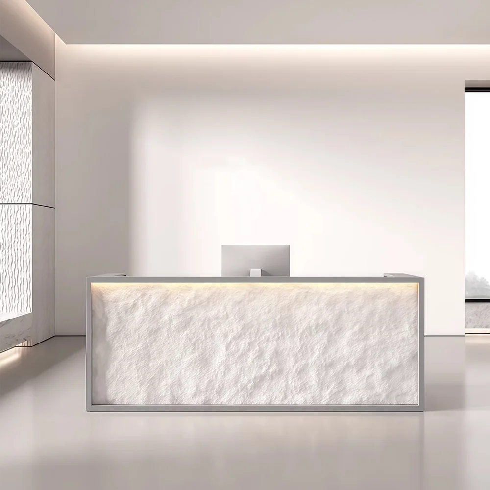 Stone Texture Reception Desk for Offices - Maoters