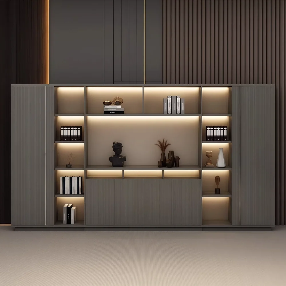 Dark Tone Workspace Display Office Cabinet - Maoters
