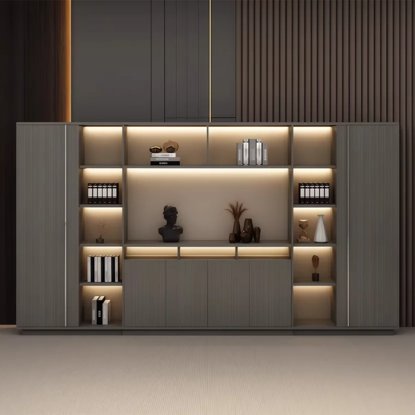 Dark Tone Workspace Display Office Cabinet - Maoters
