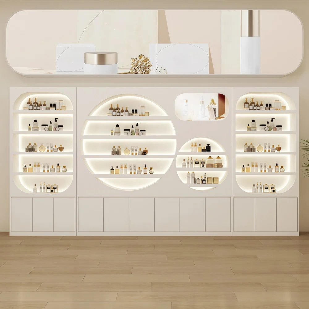 Professional Lacquer Display Cabinet for Skincare Retail