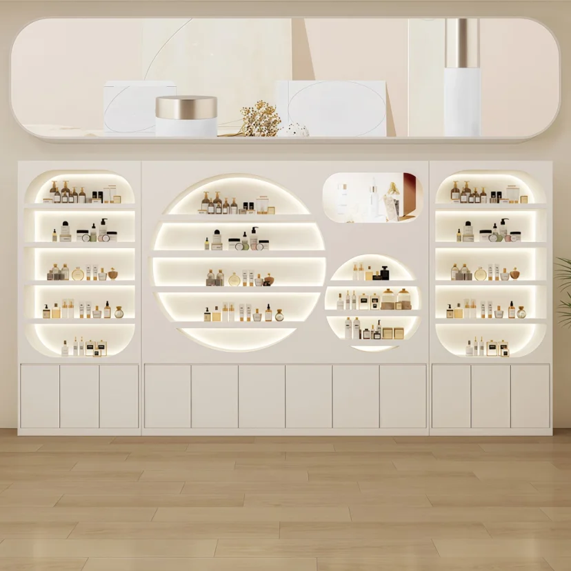 Professional Lacquer Display Cabinet for Skincare Retail