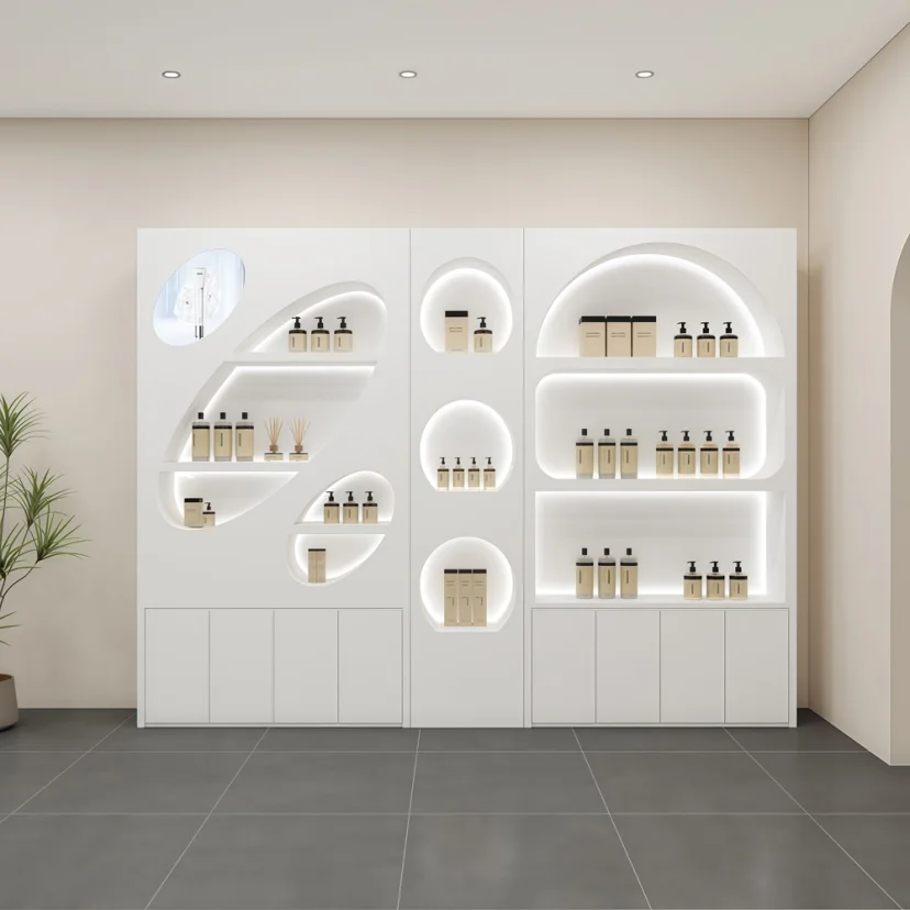 Modern Salon Display Cabinet for Cosmetics & Skincare