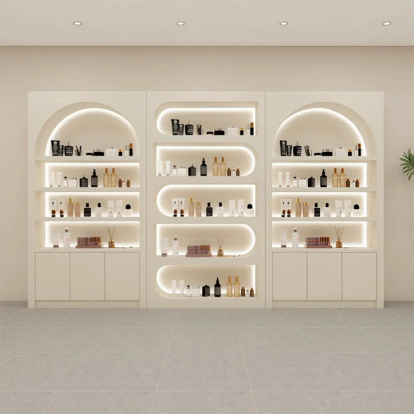 Multi-Functional Glossy Display Cabinet for Cosmetics