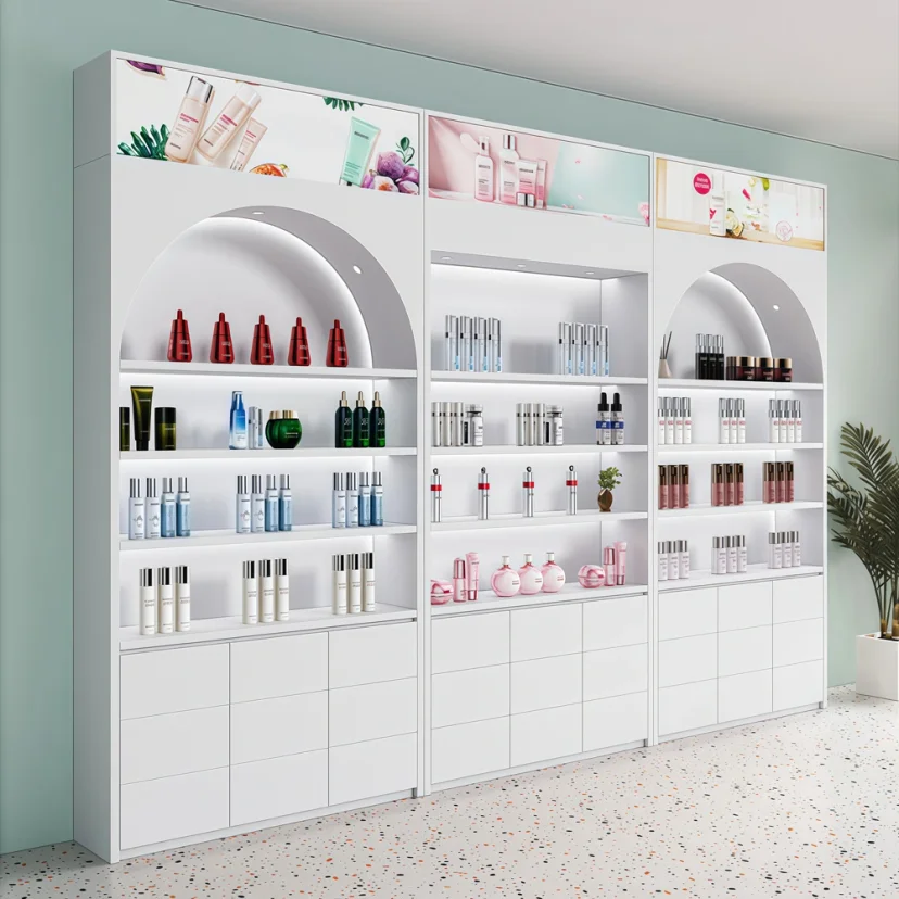 Barbershop Cosmetic Display Cabinet for Skincare