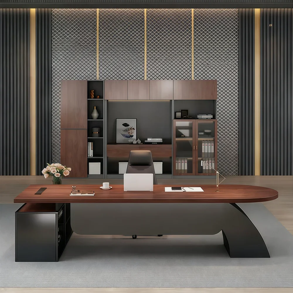 Modern Workspace Curved Base Desk - Maoters