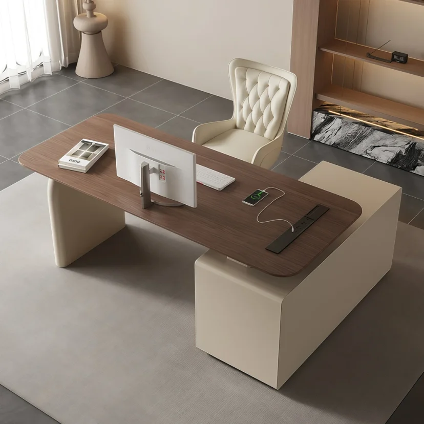 Minimal Home Office Wood Manager Desk - Maoters