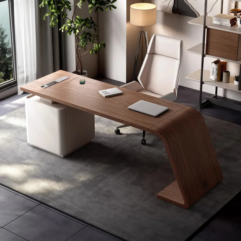 Modern Office Unique Bentwood Manager Desk - Maoters