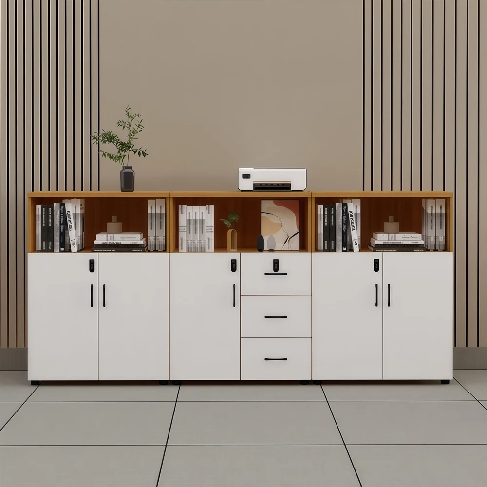 Lockable File Cabinet with Open Shelf - Maoters