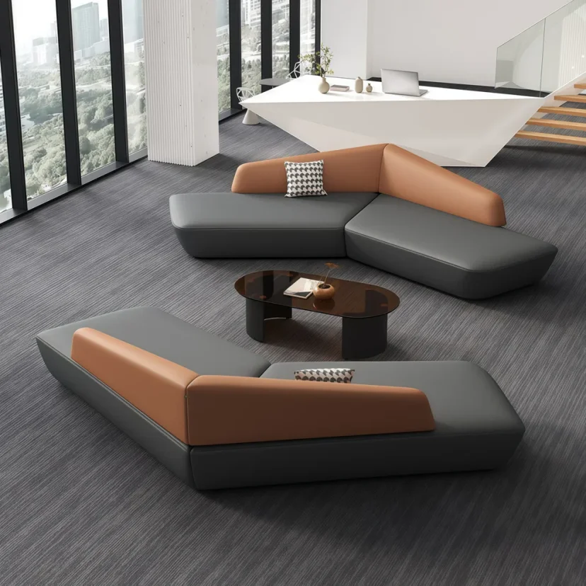 Durable Leather Sofa with Comfortable Seating