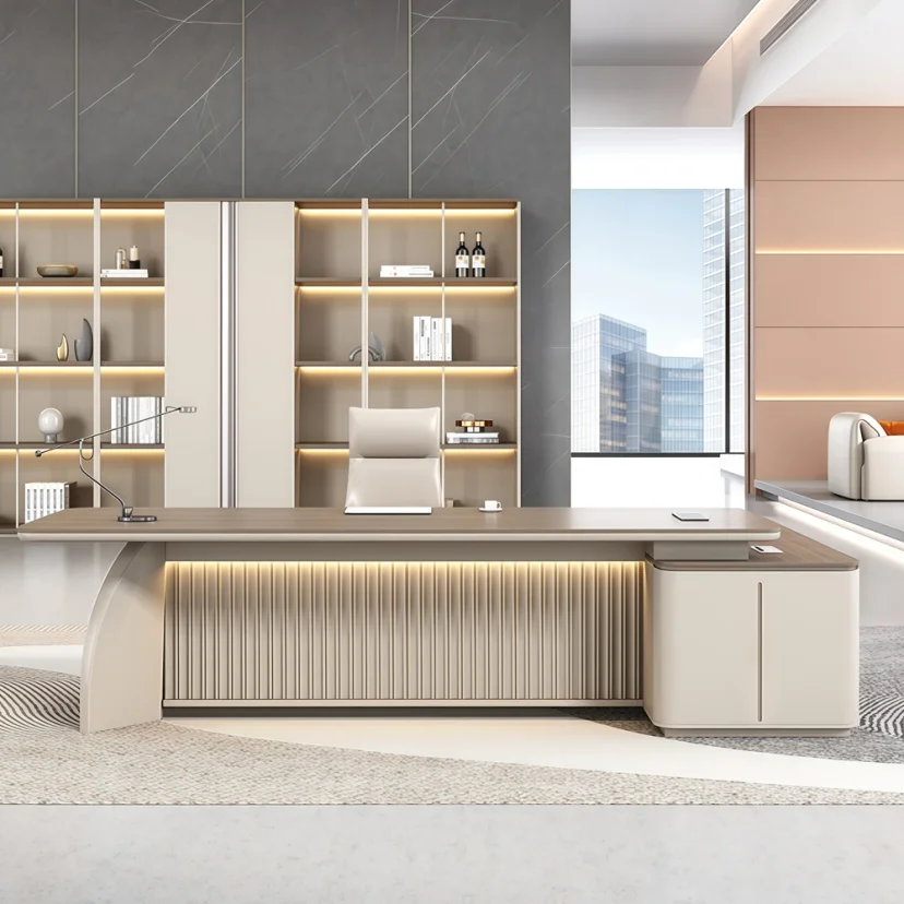 Modern Luxury Executive Desk High Gloss Painted Office