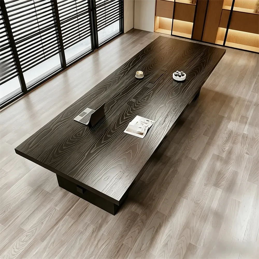 Black Solid Wood Conference Table