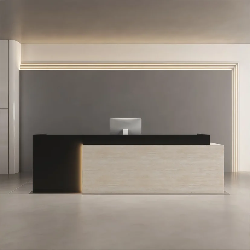 Minimalist Two-Tone Reception Desk - Maoters