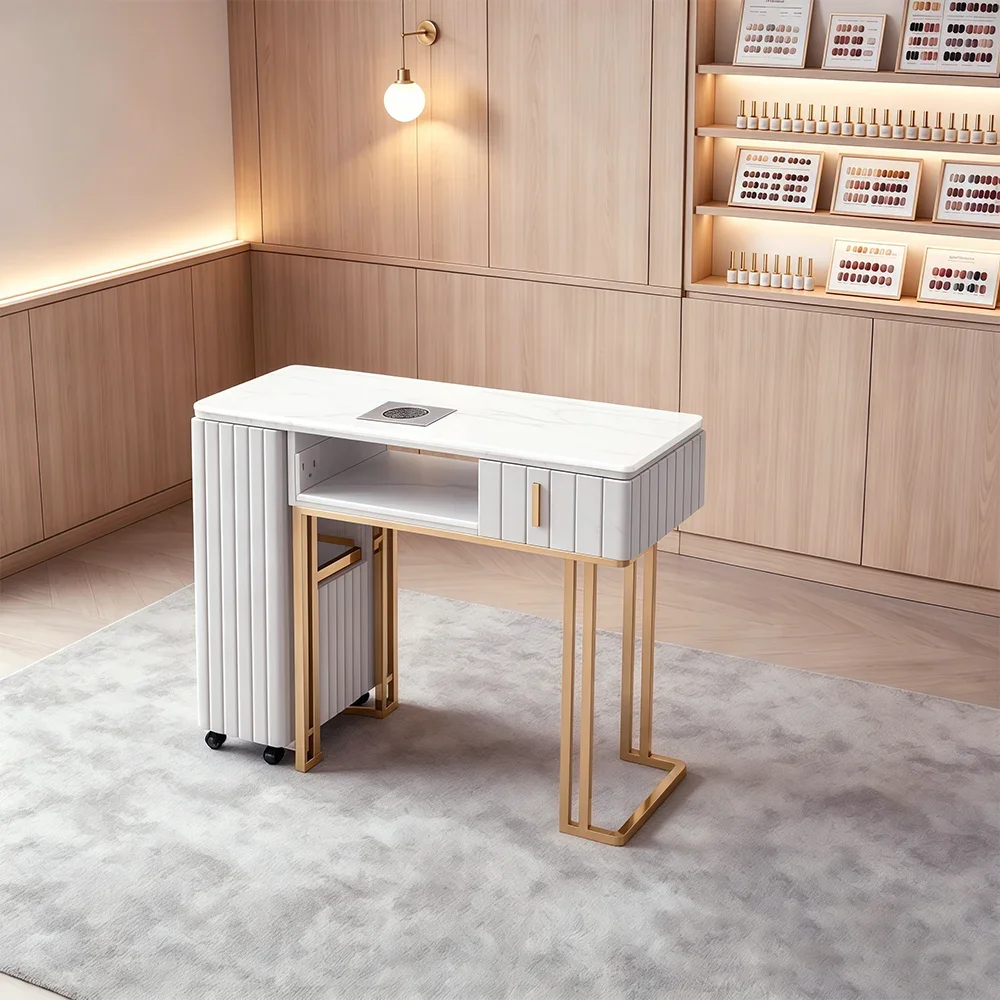 Multi-Seat Marble Manicure Desk Set