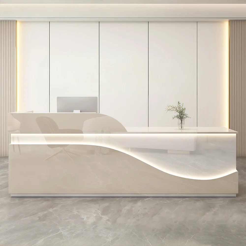Light Luxury Elegant Reception Desk - Maoters