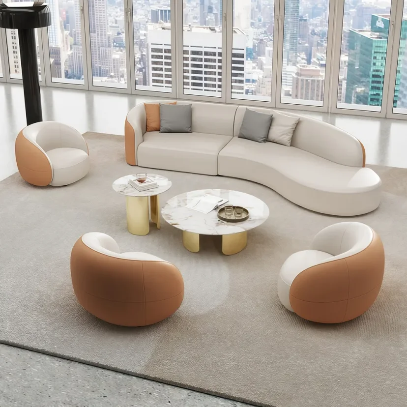 Curved Sofa for Hotel Lobby, VIP Lounge, and Leisure Area